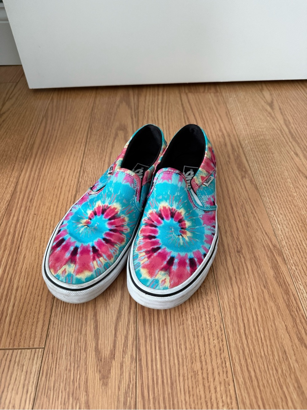 Vans Slip-On Sneakers in Blue and Pink Tie-Dye